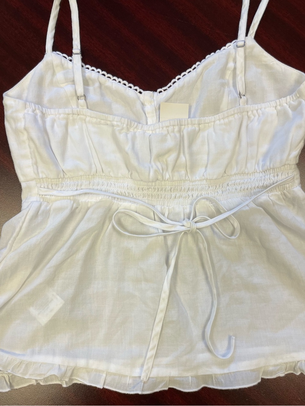 Hollister White Cotton Babydoll Cami Tank Top NWT Size Small Adjustable Straps - Picture 8 of 8
